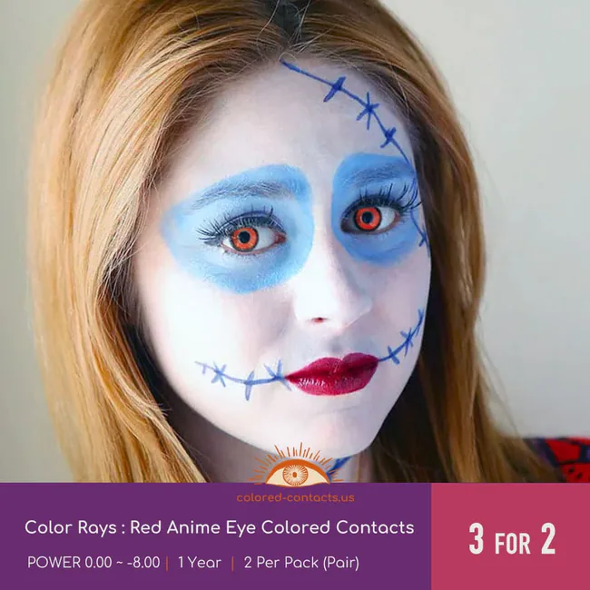 Color Rays Red Anime Eye Colored Contacts
