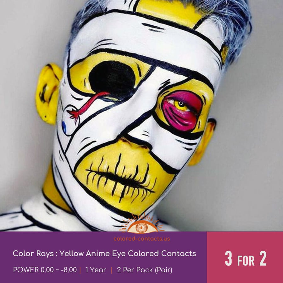 Yellow Anime Eye Colored Contacts