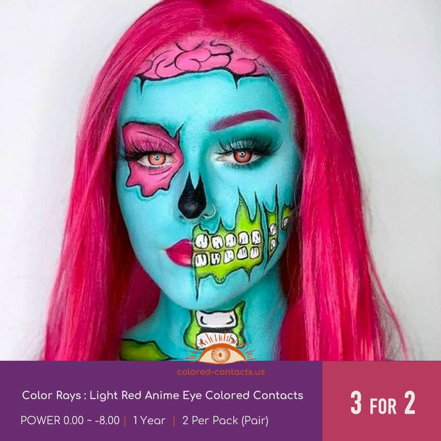 Light Red Anime Eye Colored Contacts - Ccus Eyewear · Premium Colored Contacts Light Red Anime Eye Colored Contacts