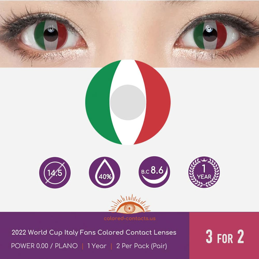 2022 World Cup Italy Fans Colored Contact Lenses