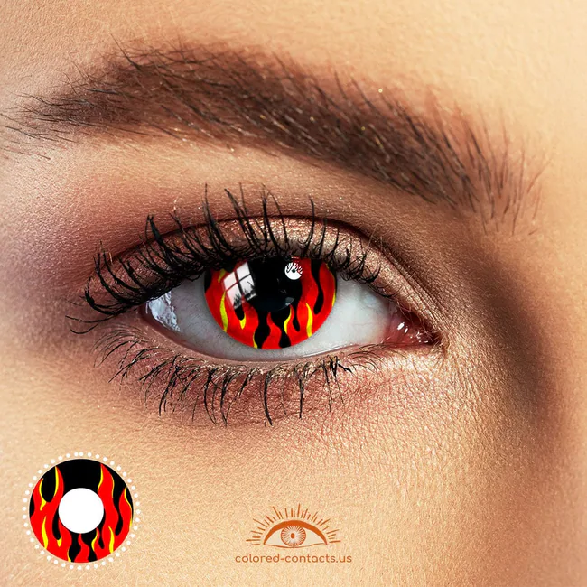Rock Lee Flaming Fire Eye Colored Contacts