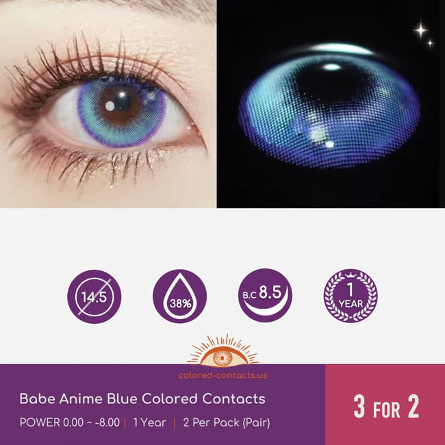 Babe Anime Blue Colored Contacts