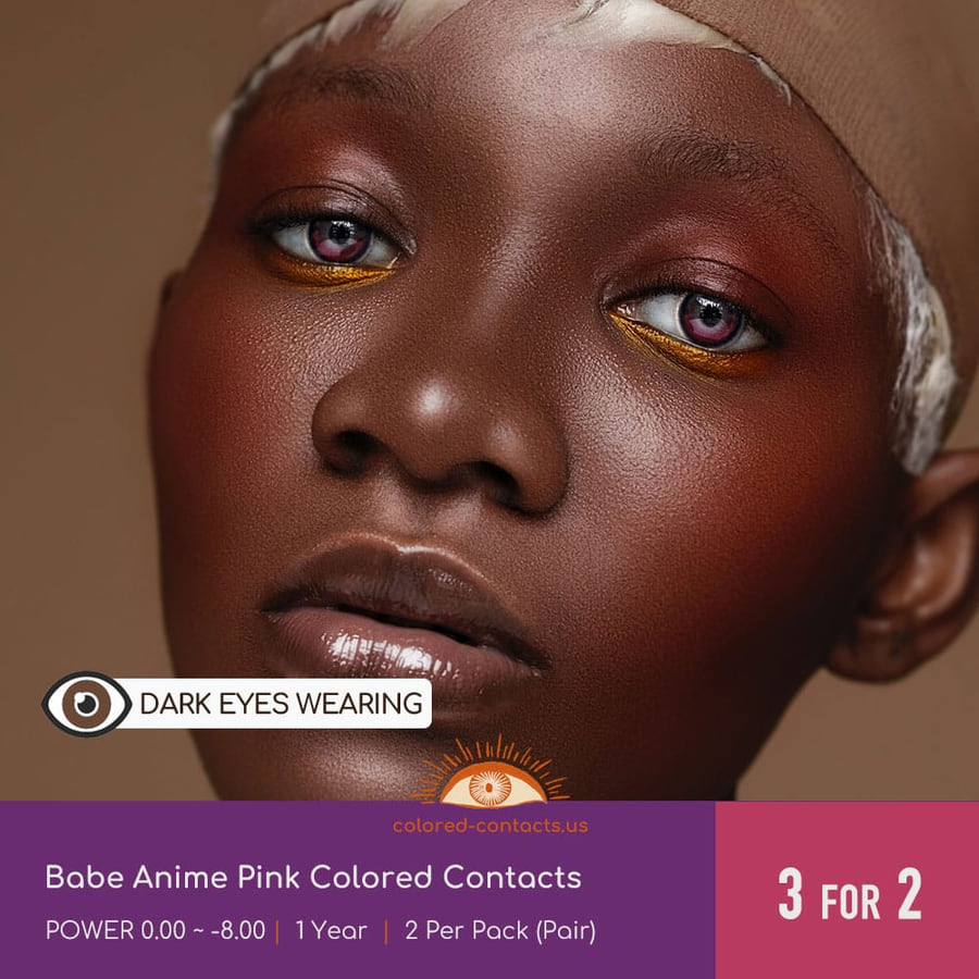 Babe Anime Pink Colored Contacts - Ccus Eyewear · Premium Colored Contacts Babe Anime Pink Colored Contacts