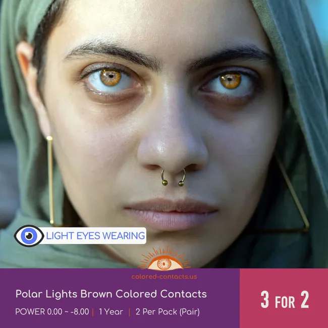 Polar Lights Brown Colored Contacts - Ccus Eyewear · Premium Colored Contacts Polar Lights Brown Colored Contacts