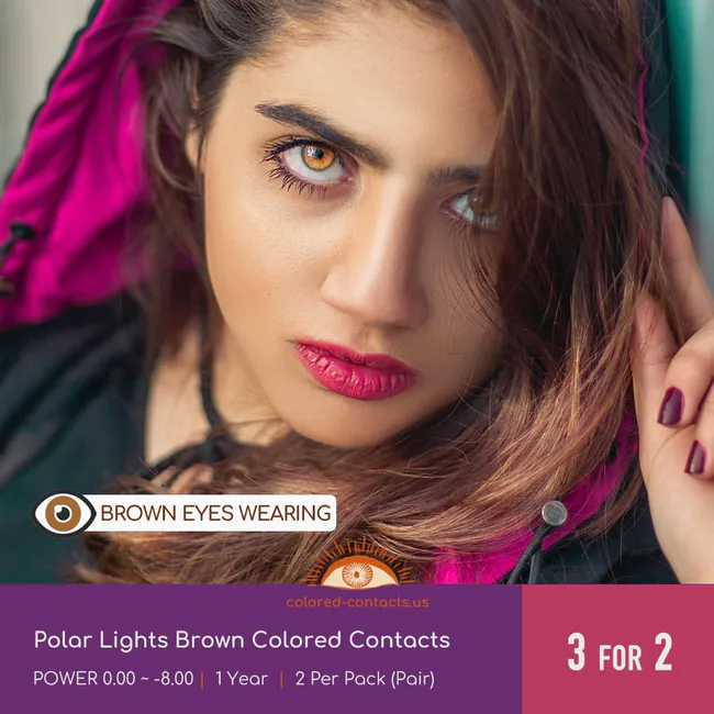 Polar Lights Brown Colored Contacts - Ccus Eyewear · Premium Colored Contacts Polar Lights Brown Colored Contacts
