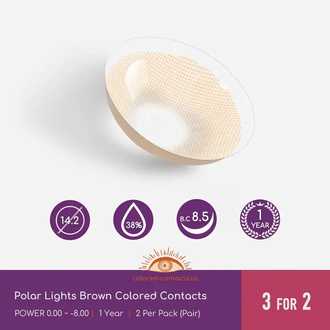 Polar Lights Brown Colored Contacts - Ccus Eyewear · Premium Colored Contacts Polar Lights Brown Colored Contacts