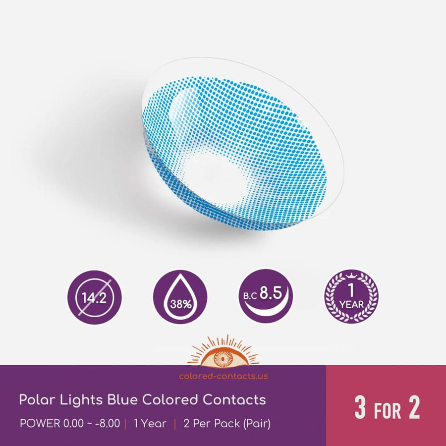 Polar Lights Blue Colored Contacts