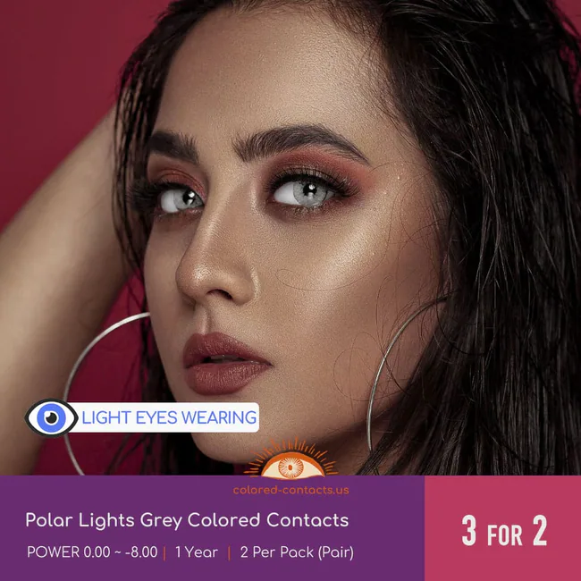 Polar Lights Grey Colored Contacts - Ccus Eyewear · Premium Colored Contacts Polar Lights Grey Colored Contacts