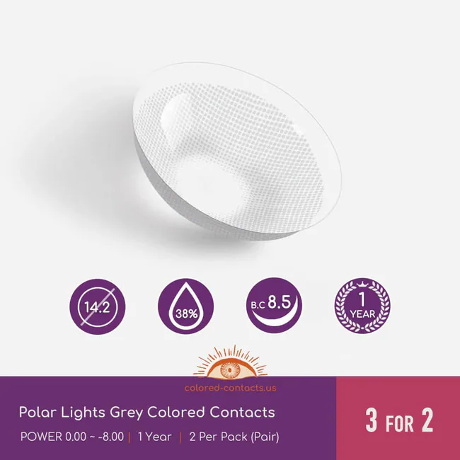Polar Lights Grey Colored Contacts - Ccus Eyewear · Premium Colored Contacts Polar Lights Grey Colored Contacts
