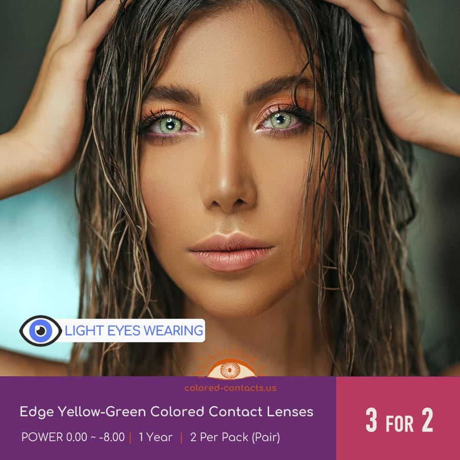 Edge Yellow-Green Colored Contact Lenses