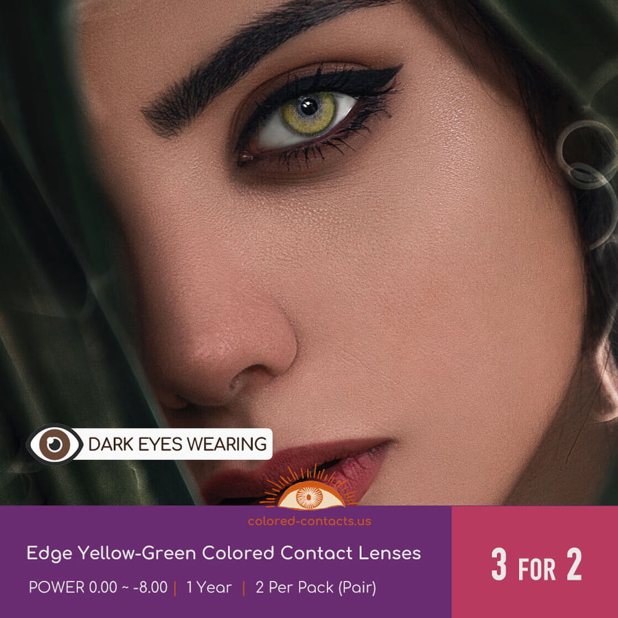 Edge Yellow-Green Colored Contact Lenses