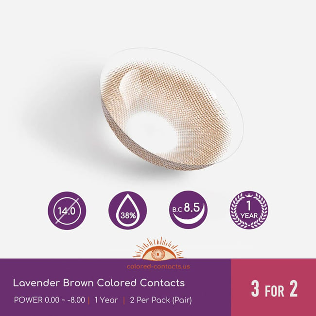 Lavender Brown Colored Contacts - Ccus Eyewear · Premium Colored Contacts Lavender Brown Colored Contacts