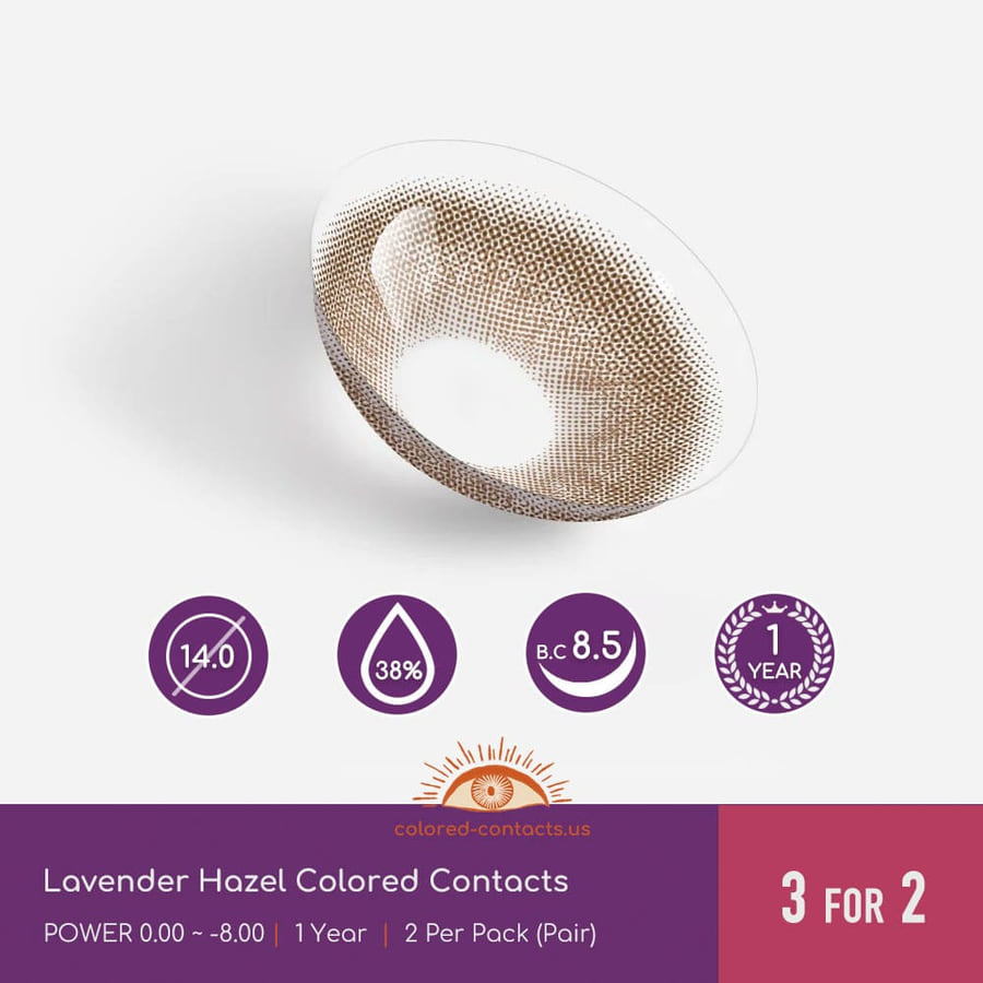 Lavender Hazel Colored Contacts - Ccus Eyewear · Premium Colored Contacts Lavender Hazel Colored Contacts