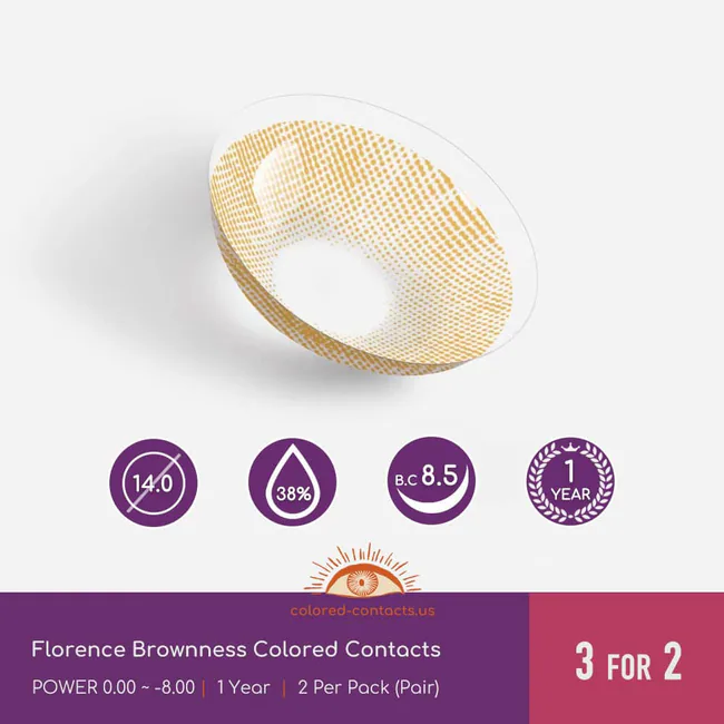 Florence Brownness Colored Contacts - Ccus Eyewear · Premium Colored Contacts Florence Brownness Colored Contacts