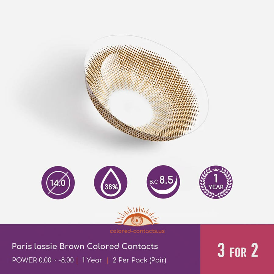 Paris Lassie Brown Colored Contacts - Ccus Eyewear · Premium Colored Contacts Paris Lassie Brown Colored Contacts