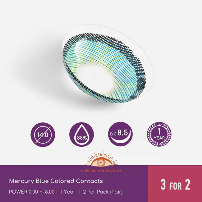 Mercury Blue Colored Contacts