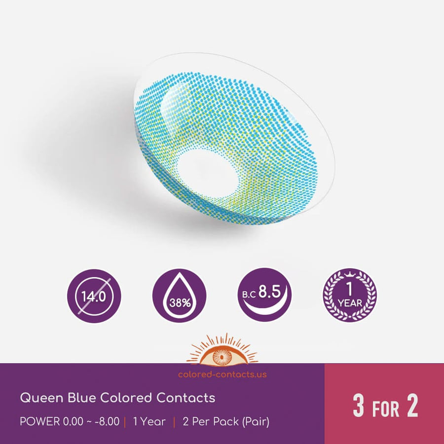 Queen Blue Colored Contacts