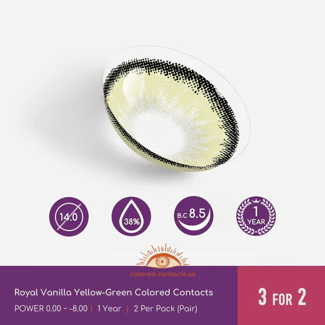 Royal Vanilla Yellow-Green Colored Contacts