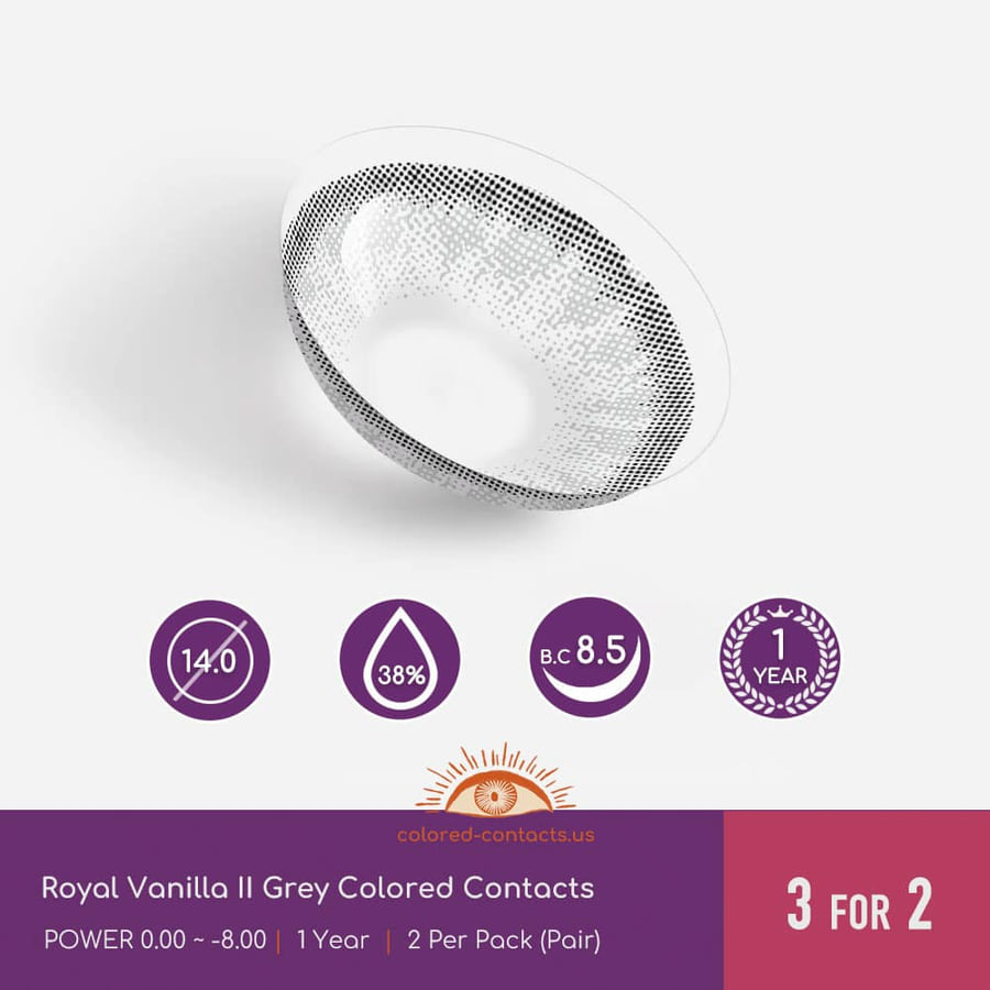 Royal Vanilla Ii Grey Colored Contacts