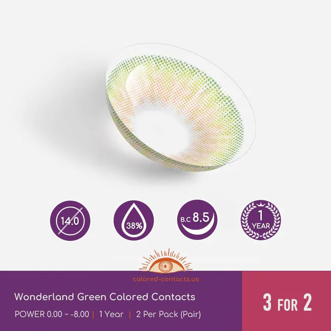 Wonderland Green Colored Contacts