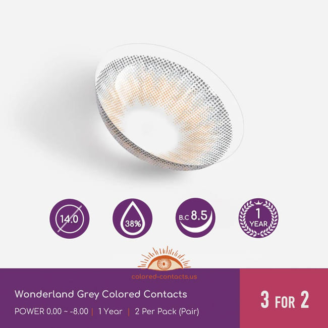 Wonderland Grey Colored Contacts - Ccus Eyewear · Premium Colored Contacts Wonderland Grey Colored Contacts