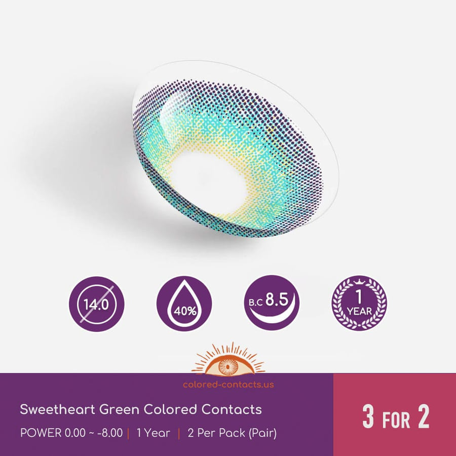 Sweetheart Green Colored Contacts