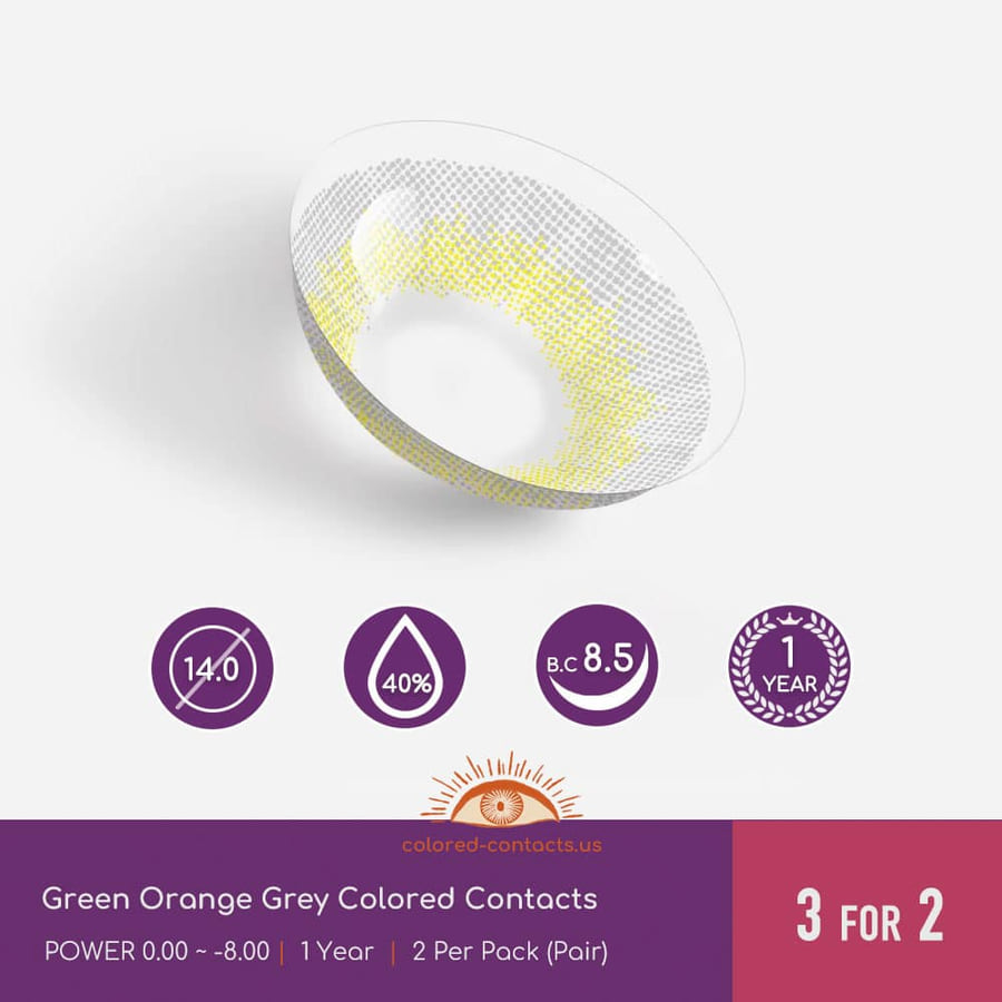 Green Orange Grey Colored Contacts - Ccus Eyewear · Premium Colored Contacts Green Orange Grey Colored Contacts