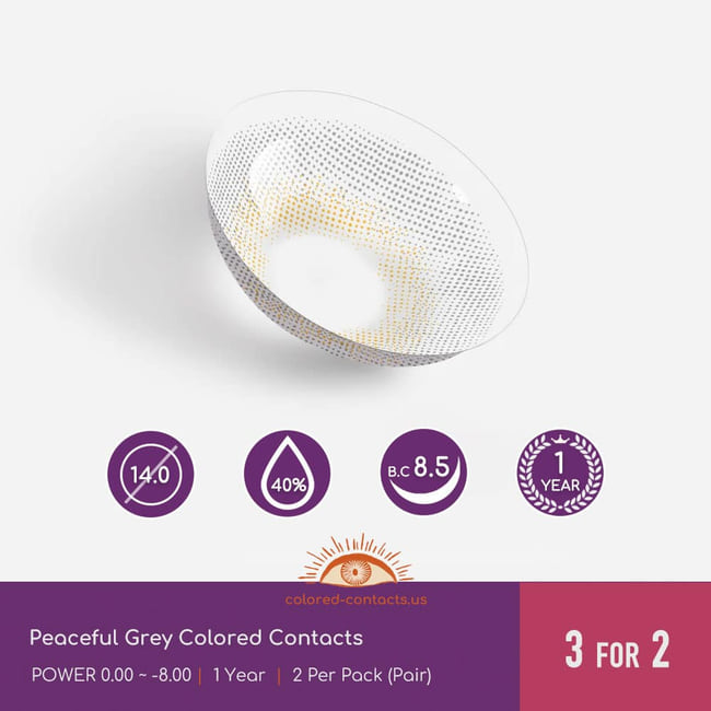 Peaceful Grey Colored Contacts