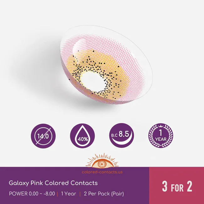 Galaxy Pink Colored Contacts