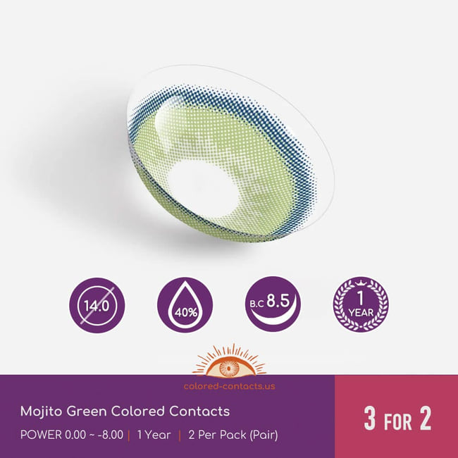 Mojito Green Colored Contacts