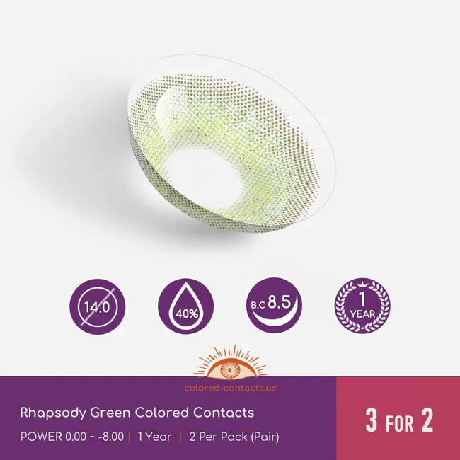Rhapsody Green Colored Contacts