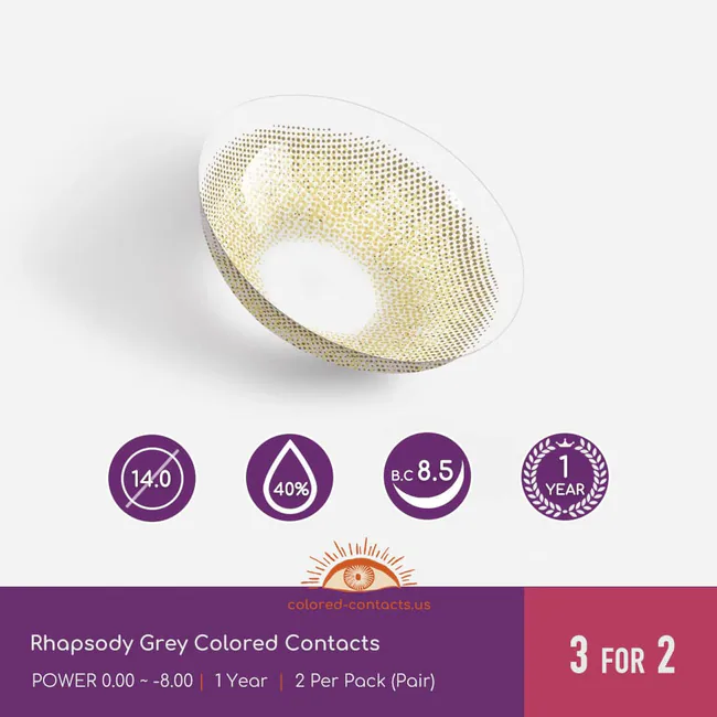 Rhapsody Grey Colored Contacts