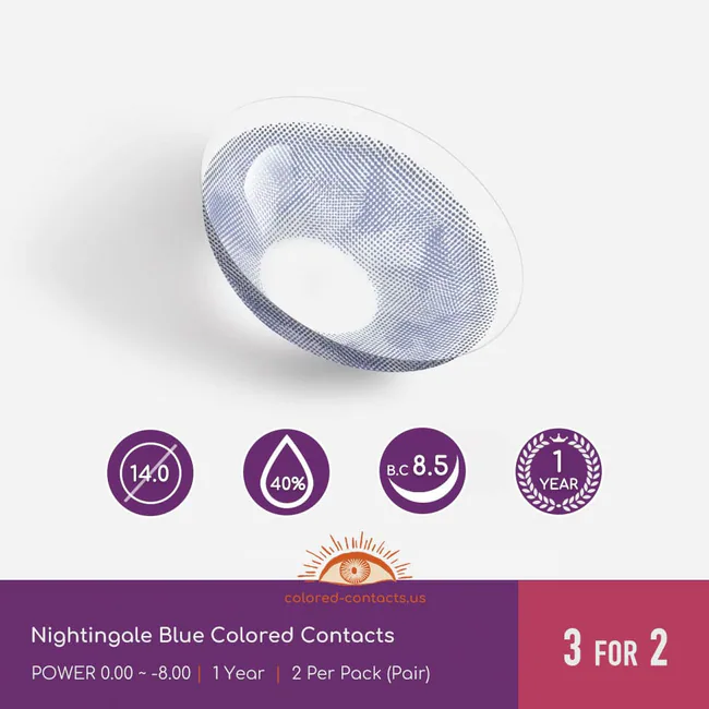 Nightingale Blue Colored Contacts