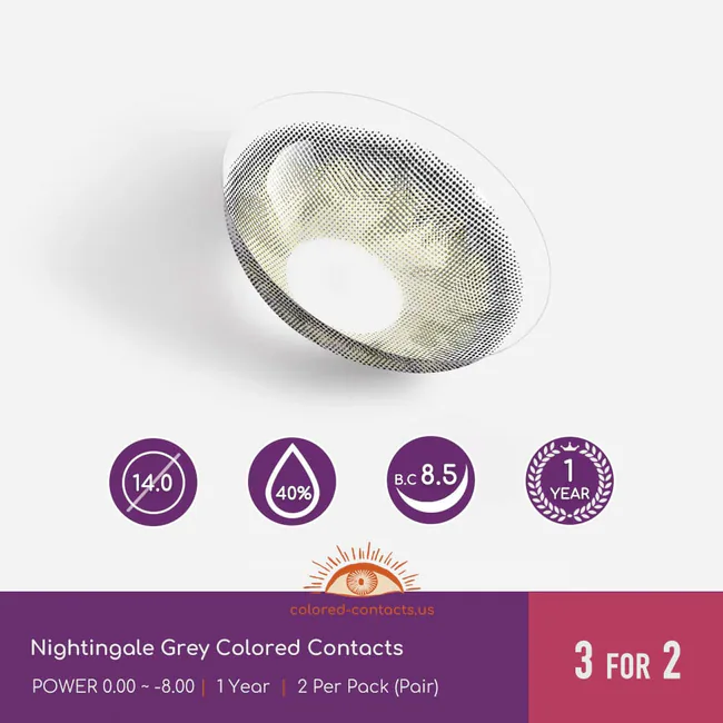 Nightingale Grey Colored Contacts