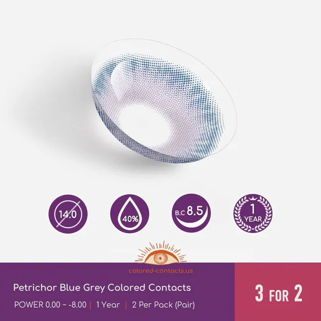 Petrichor Blue Grey Colored Contacts