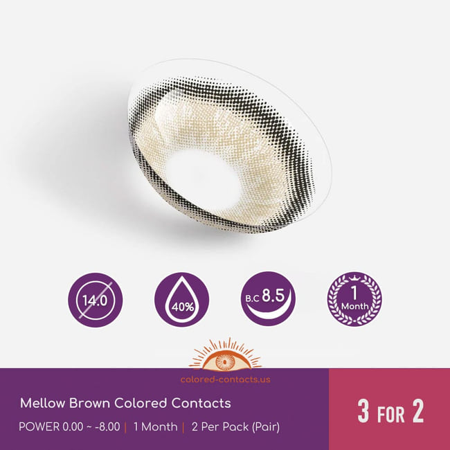 Mellow Brown Colored Contacts Monthly - Ccus Eyewear · Premium Colored Contacts Mellow Brown Colored Contacts Monthly