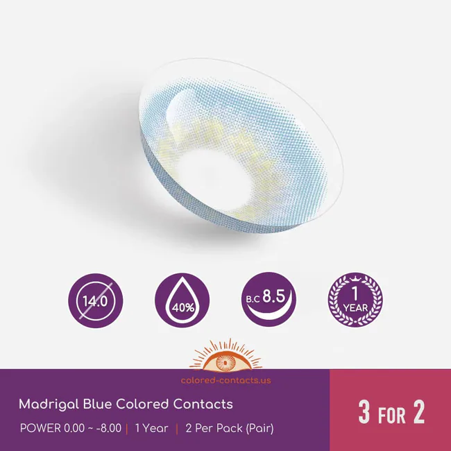 Madrigal Blue Colored Contacts