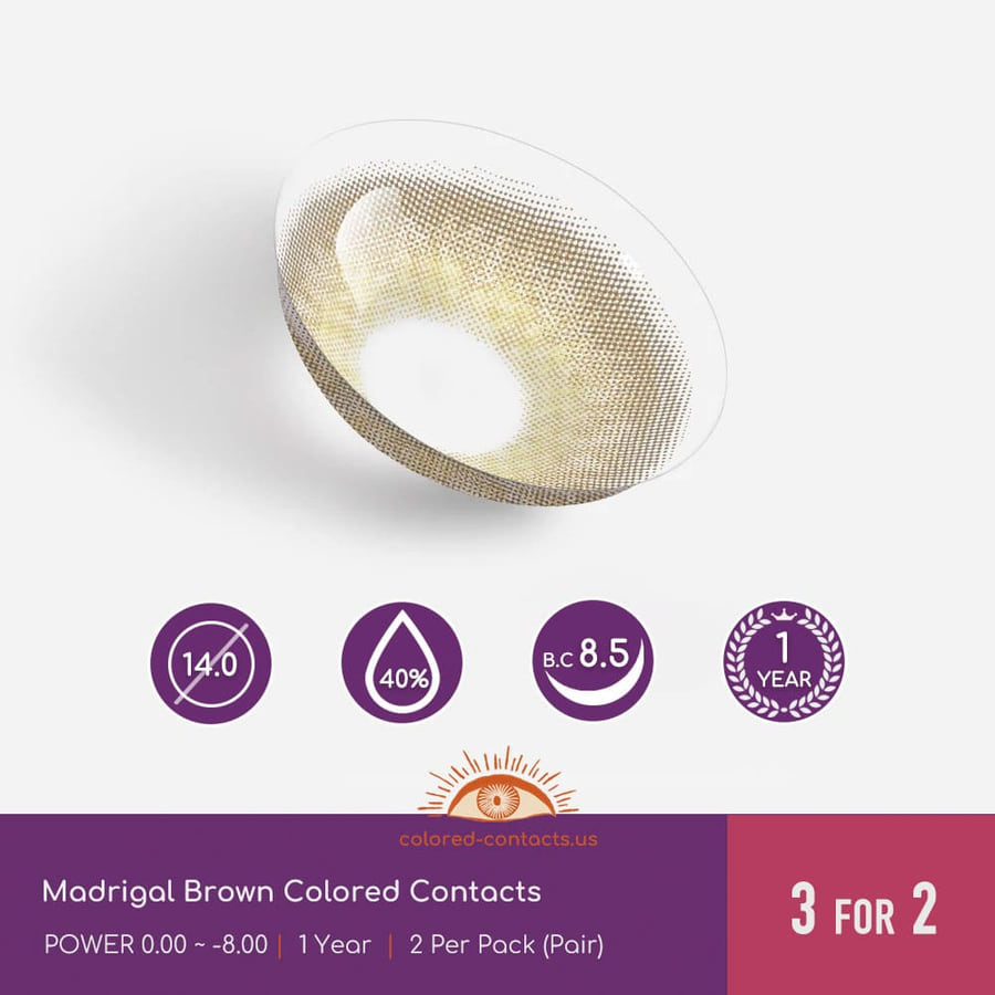 Madrigal Brown Colored Contacts - Ccus Eyewear · Premium Colored Contacts Madrigal Brown Colored Contacts