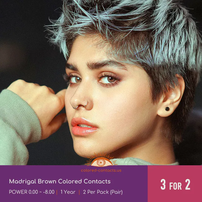 Madrigal Brown Colored Contacts - Ccus Eyewear · Premium Colored Contacts Madrigal Brown Colored Contacts