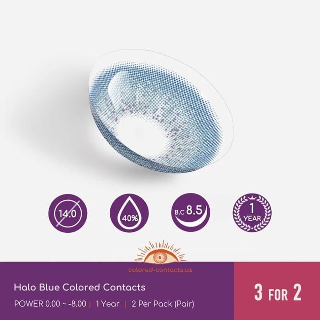 Halo Blue Colored Contacts - Ccus Eyewear · Premium Colored Contacts Halo Blue Colored Contacts