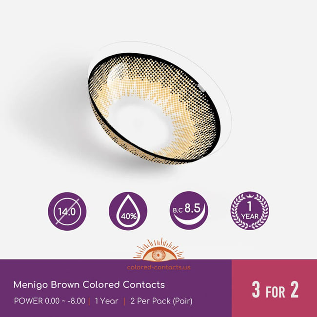 Menigo Brown Colored Contacts - Ccus Eyewear · Premium Colored Contacts Menigo Brown Colored Contacts