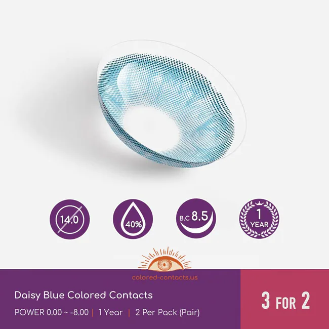 Daisy Blue Colored Contacts