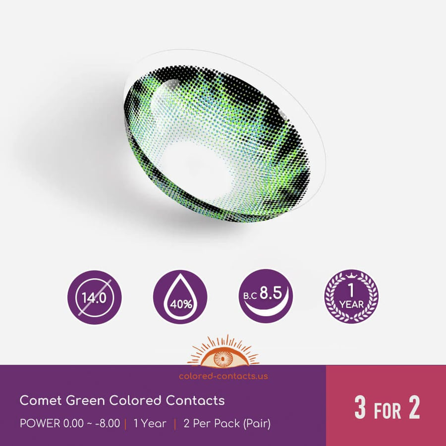Comet Green Colored Contacts - Ccus Eyewear · Premium Colored Contacts Comet Green Colored Contacts