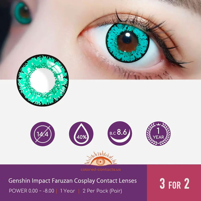 Gi : Faruzan Cosplay Contact Lenses - Ccus Eyewear · Premium Colored Contacts Genshin Impact Faruzan Cosplay Contact Lenses