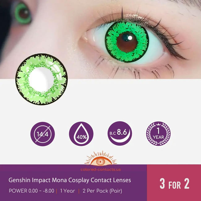 Gi : Mona Cosplay Contact Lenses - Ccus Eyewear · Premium Colored Contacts Genshin Impact Mona Cosplay Contact Lenses