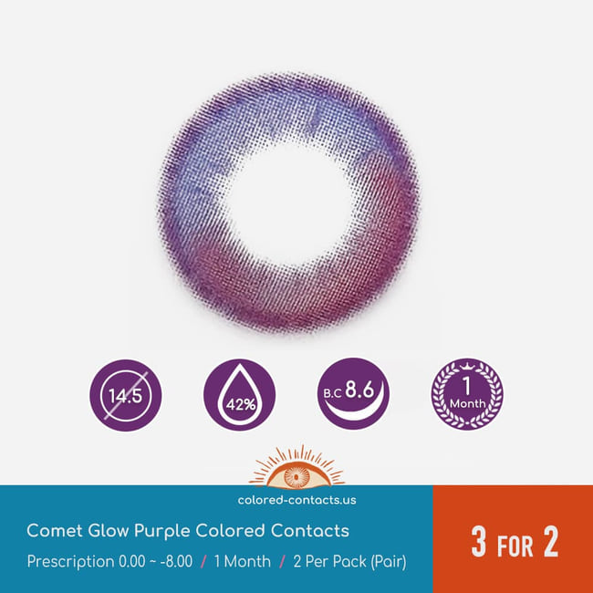 Comet Glow Purple Colored Contacts - Ccus Eyewear · Premium Colored Contacts Comet Glow Purple Colored Contacts