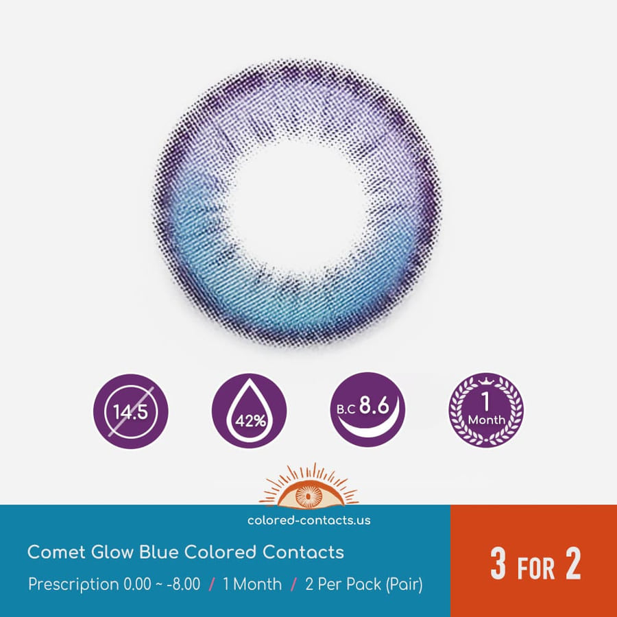 Comet Glow Blue Colored Contacts