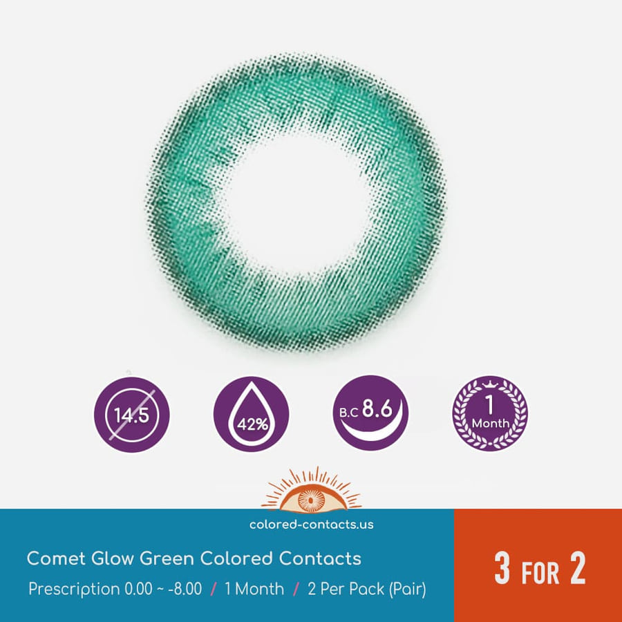 Comet Glow Green Colored Contacts