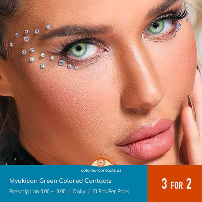 Myukicon Green Colored Contacts - 10Pcs - Ccus Eyewear · Premium Colored Contacts Myukicon Green Colored Contacts