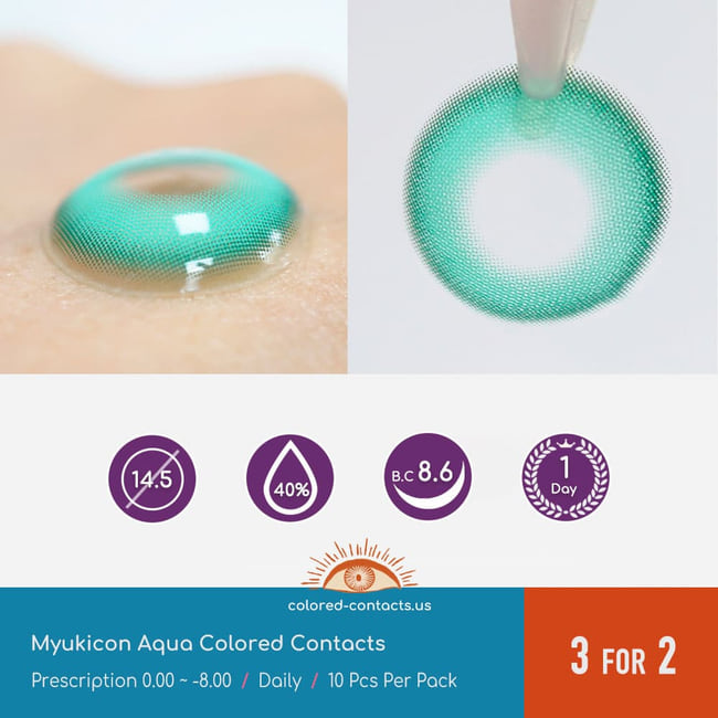 Myukicon Aqua Colored Contacts - 10Pcs - Ccus Eyewear · Premium Colored Contacts Myukicon Aqua Colored Contacts
